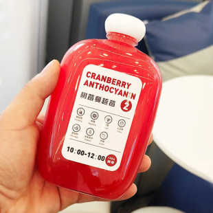 Light Fasting Fruit and Vegetable Juice Bottle Flat Bottle Rose Vinegar Plastic Freshly Squeezed Juice Cup Milk Tea Bottle Pet Disposable Beverage Bottle