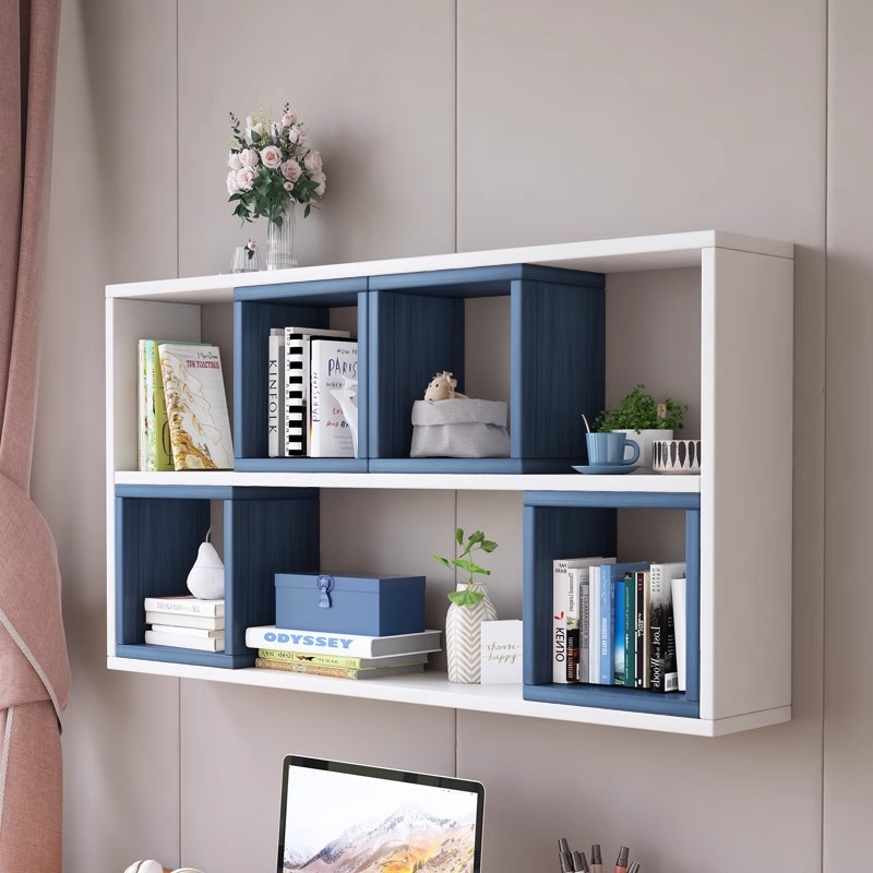 Wall-Mounted Bookshelf New Bedroom Partition Wall Decoration Living Room Tv Background Wall Cabinet Storage Wall Shelf