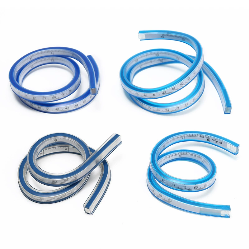 ПВХ Материал Змеевидная линейка Разноразмерный картографический рисунок Художественная линейка Архитектурный комический рисунок изогнутой линейкой