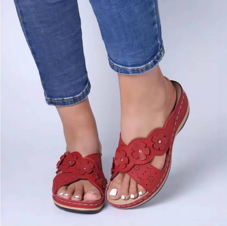 Women's Floral Cutout Wedge Sandals Retro Plus Size_vogvips.com