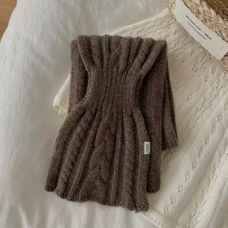Cuello Tejido Cruzado 100% Lana Cálido para Cuello