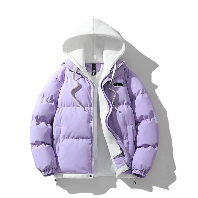 Falso de dos piezas de algodón hombre invierno 2023 nuevo suelto chaqueta de algodón de color caramelo chaqueta de algodón de invierno de hombre MD9999 image 8