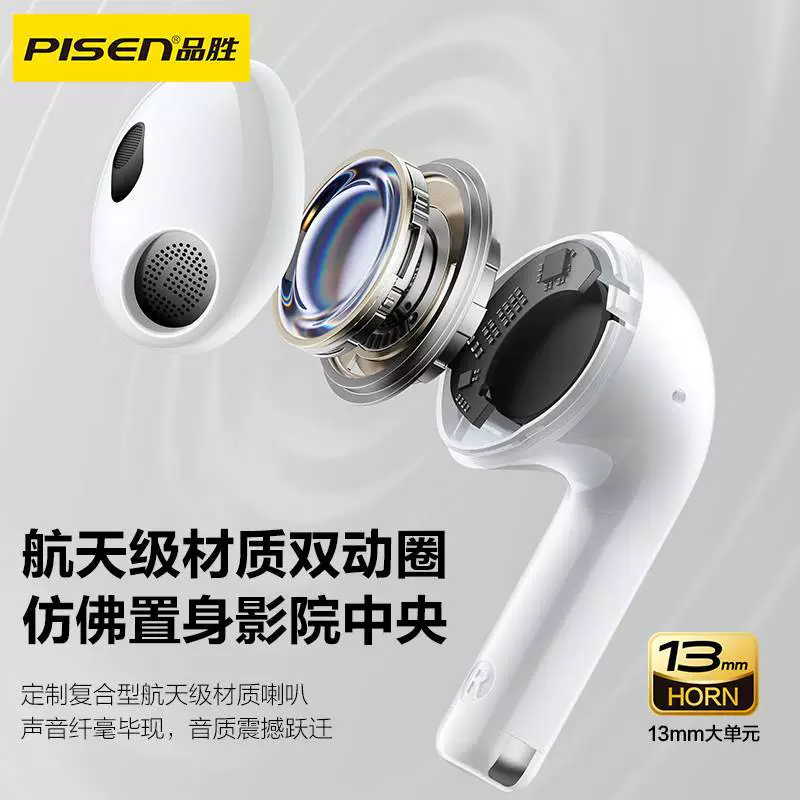 Ear Ear Type-C наушники с реальным беспроводным шумоподавлением BHD-TW6 портативный подарок оптовая торговля