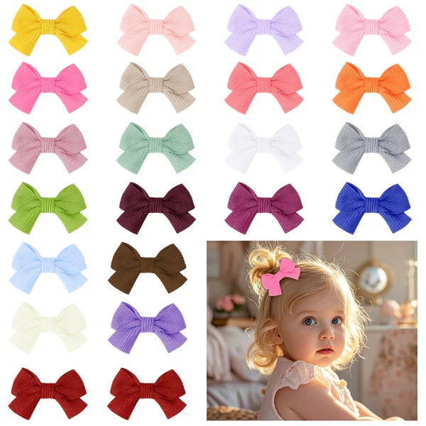 Foreign Trade Explosions Handmade Vertical Pattern Flat Angle Swallowtail Bow Hairpin Solid Color Simple Girls' Hairpin Children's Hair Accessories