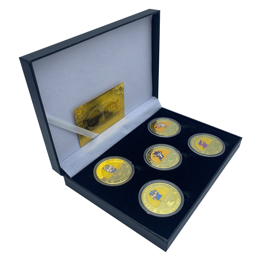 Lápiz de animación pequeño nuevo alrededor de doce monedas conmemorativas de pintura metálica coleccionable insignia puede ser aprobado