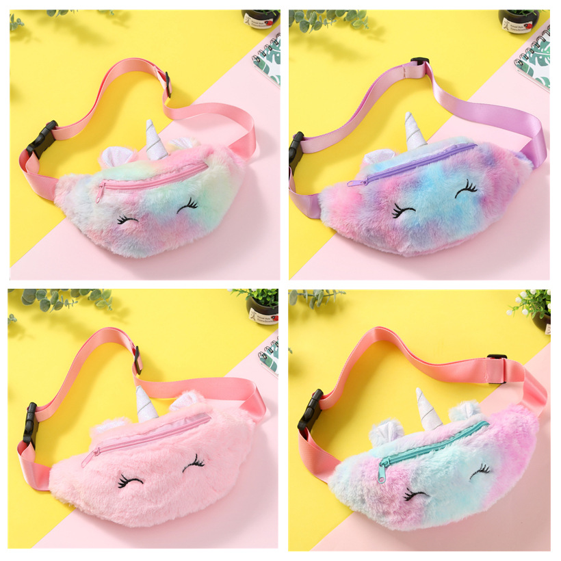 Girl's Medium All Seasons Plush Cartoon Cute Dumpling Shape Zipper Fanny Pack display picture 2