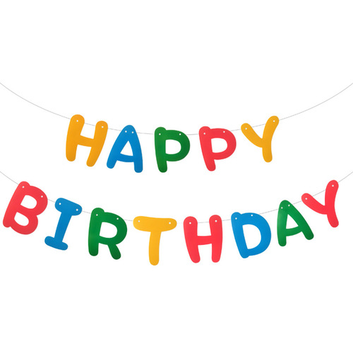 ins colorful birthday letter pull flag children's birthday party decoration arrangement baby scratching week background dress up banner