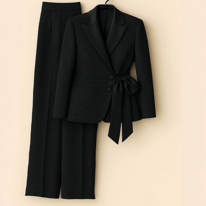 Amazon 2026 European and American Women's Fashion Summer New Business Professional Suit Top Long Sleeve Slim Straight Pants Set Amazon 2026 European and American Women's Fashion Summer New Business Professional Suit Top Long Sleeve Slim Straight Pants Set