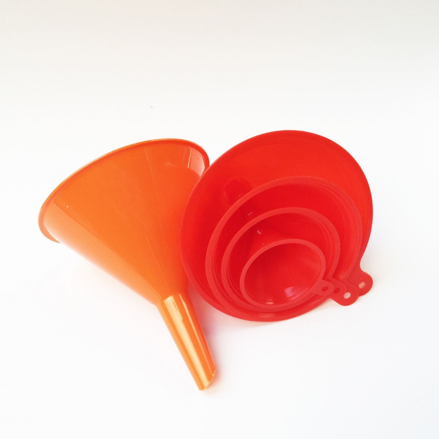 塑料漏斗四件套PP斜水口油漏套装厨房汽车加油工具125/100/75/55