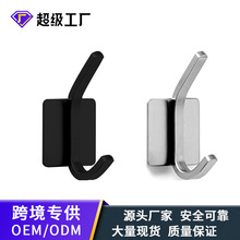 免打孔不锈钢挂衣钩浴室衣钩单钩门后金属无痕挂钩厨房卫生间挂钩