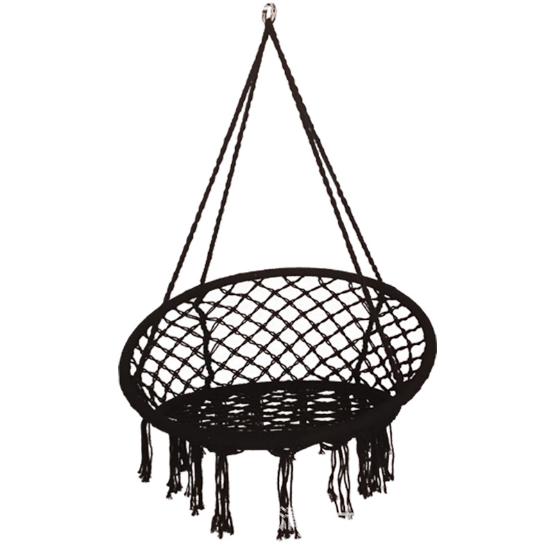 Fábrica al por mayor ins silla colgante Estilo nórdico cesta colgante hamaca cuerda de algodón interior tejida cesta colgante borla columpio