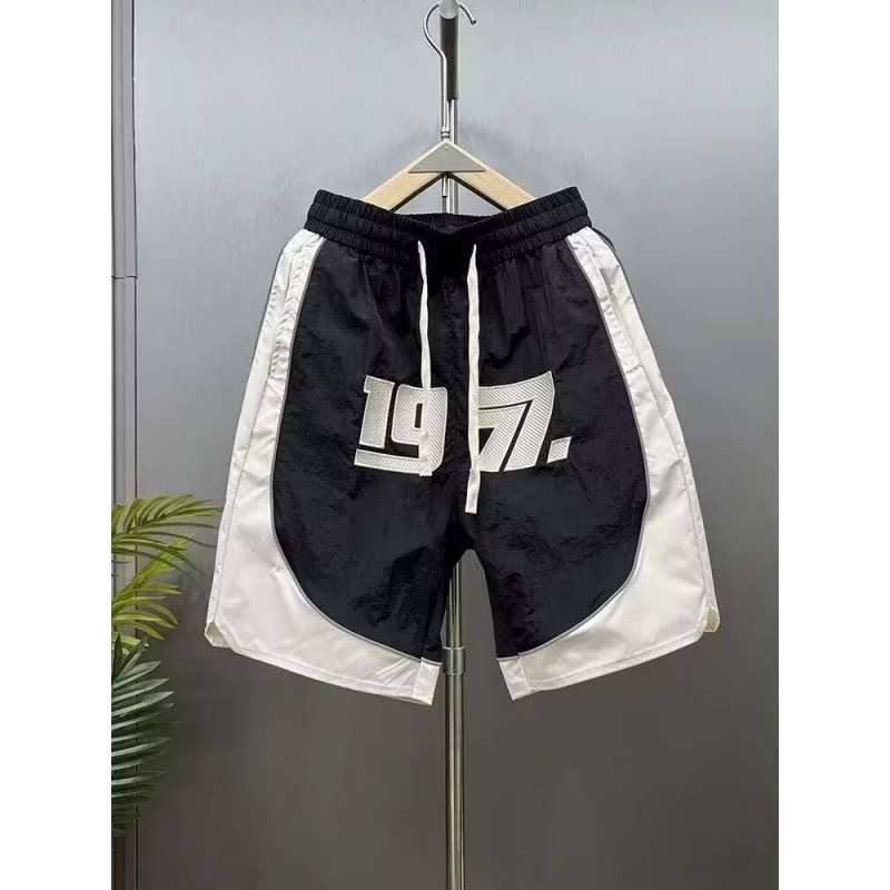 Men's Clothing Men's Trendy Casual Embroidered Shorts Patchwork Five Point Outdoor Sports Beach Pants Loose Fit_viptrois.com