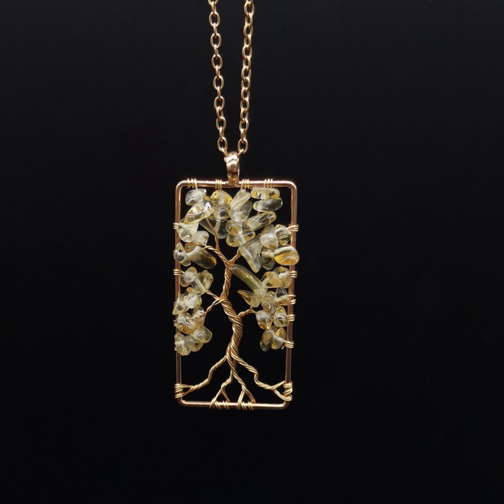 Ethnic Style Tree Crystal Plating Pendant Necklace 1 Piece