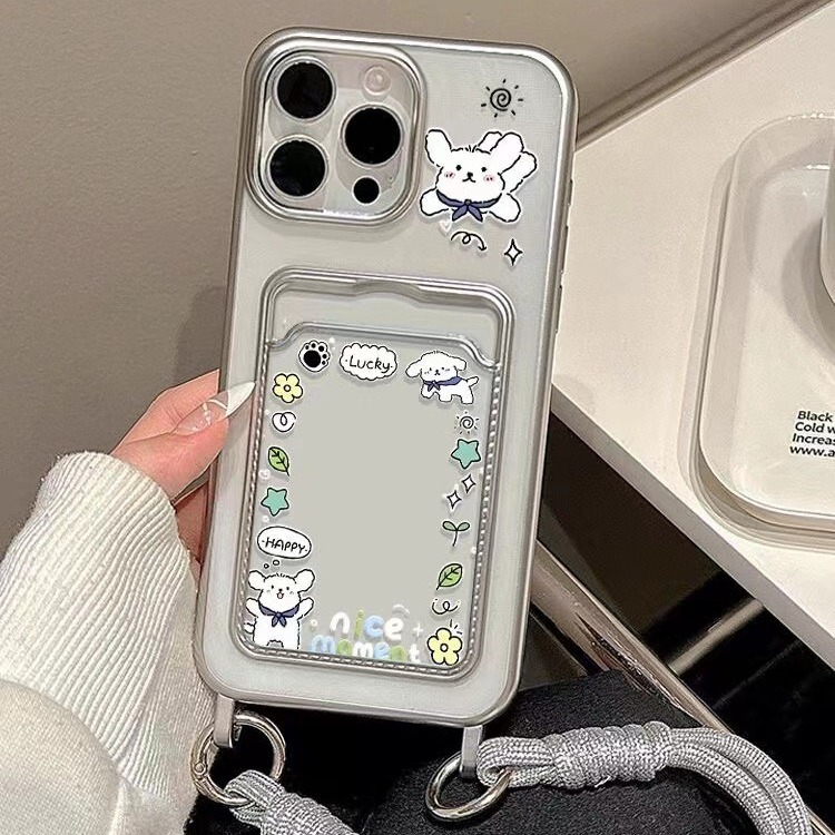 Good Luck Moment Puppy for 15promax Mobile Phone Case 14 Full-Covering Drop-Resistant 13 Card Case 12 Silicone 11 Lanyard 15
