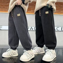 男童冬季新款裤子儿童羊羔绒卫裤2025加厚新款运动裤韩版潮外穿