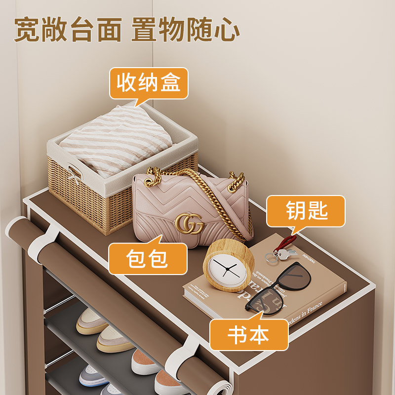 Estante de zapatos simple multicapa de ahorro de espacio económico a prueba de polvo doméstico almacenamiento de zapatos gabinete interior simple en la puerta del dormitorio