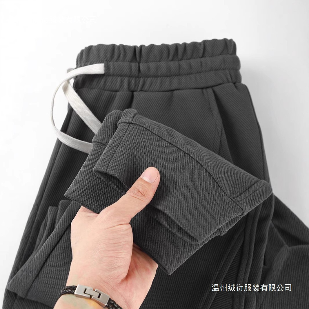 Cross-Border In-Stock American-Style Men's Twill Jogger Pants, Autumn and Winter 320g Heavyweight Casual Straight-Leg Trousers