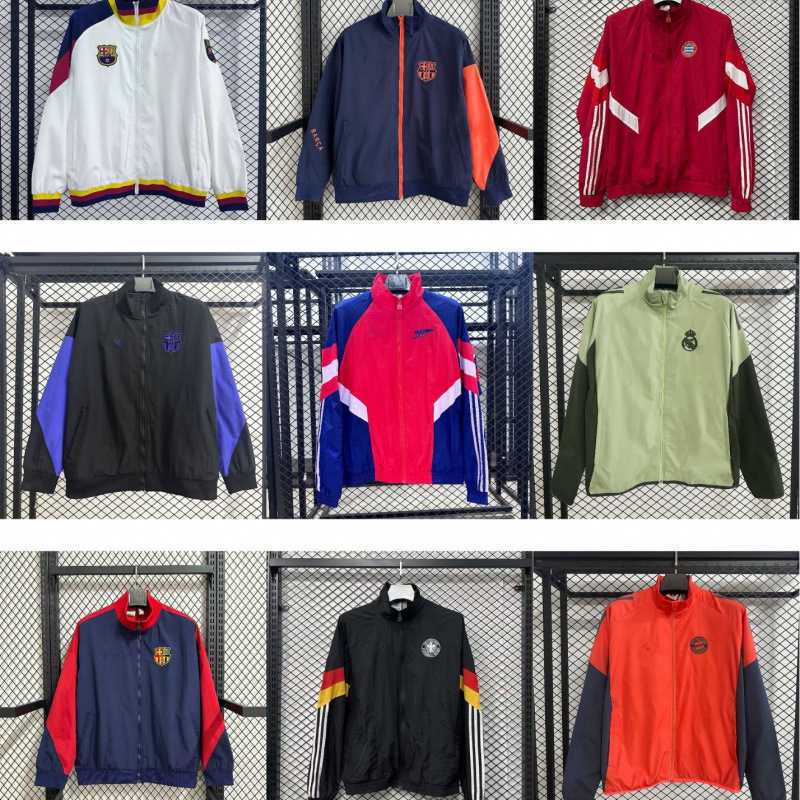 Retro Jersey Jacket High-End Version, Same Style as Barcelona, Real Madrid, Liverpool, and Bayern, Training Uniform, Waterproof, Windproof, Suitable for All Seasons
