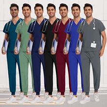 T 59663 Solid medical scrub two-piece set ��ɫҽ����������װ