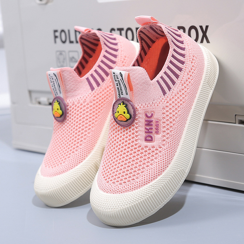 2025 Children's Shoes Spring New Models Boys and Girls Breathable Fly-Knit Mesh Shoes Non-Slip Soft Sole Casual Shoes Sneakers