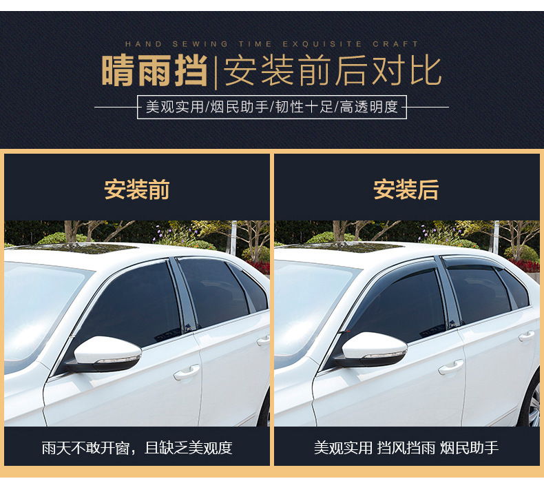 Car Rain Eyebrow Visor for Honda URV XRV Fit Jade Crider Breeze CRV