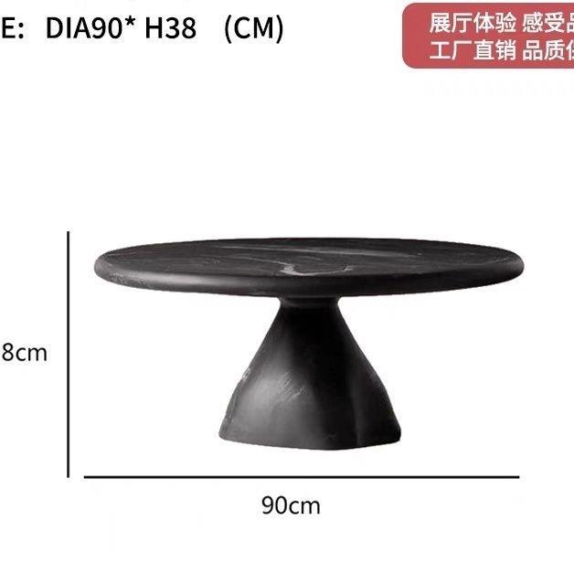 Mesa de té doméstica de madera sólida de crema, casa pequeña, alojamiento moderno nórdico, combinación de sala de estar móvil simple y redonda de alto nivel