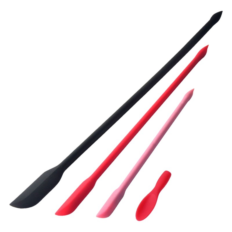 Silicona Mini raspador de punta de tamaño pequeño raspador de mermelada de mantequilla cuchara cosmética botella de cocina tarro pared interior raspador largo resistente a altas temperaturas
