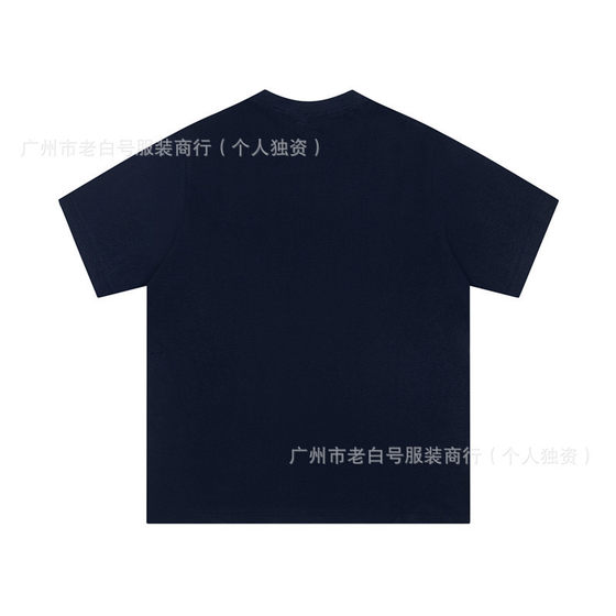 Foreign Trade Cross-Border European and American Trendy Brand New Am1 Letter Crochet Embroider Loose and Versatile Short-Sleeved T-Shirt for Men and Women Couples