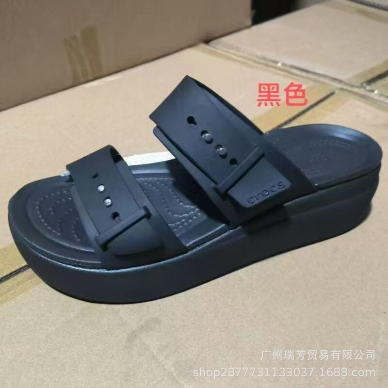Bym Cross2026 New Style Two-Strap Thick-Soled Brooklyn Women's Shoes Elastic Fashion Women's Beach Clogs