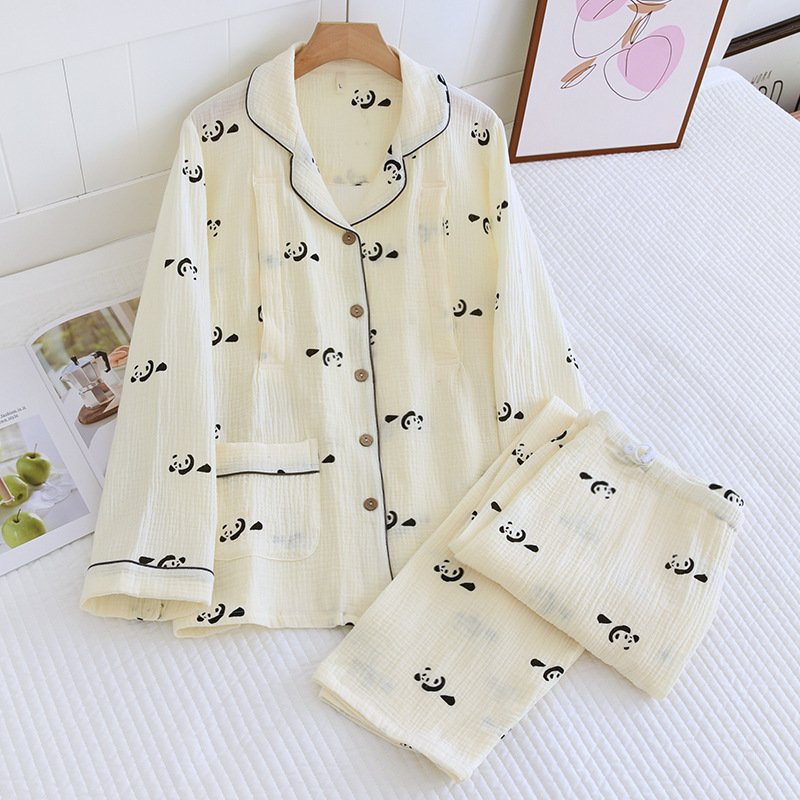 면 크레이프 옷깃 팬더 감금 세트 세트