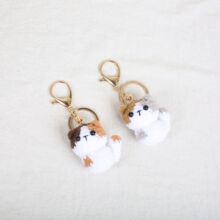 手工钩织可爱三花猫毛绒挂件 钥匙扣包包挂饰创意小动物玩偶