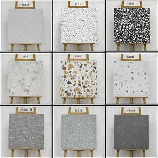 Colored Terrazzo Tiles, Full Ceramic Soft Light Carved Floor Tiles, Living Room Non-Slip Floor Tiles, Shop 600X600 Wall Tiles