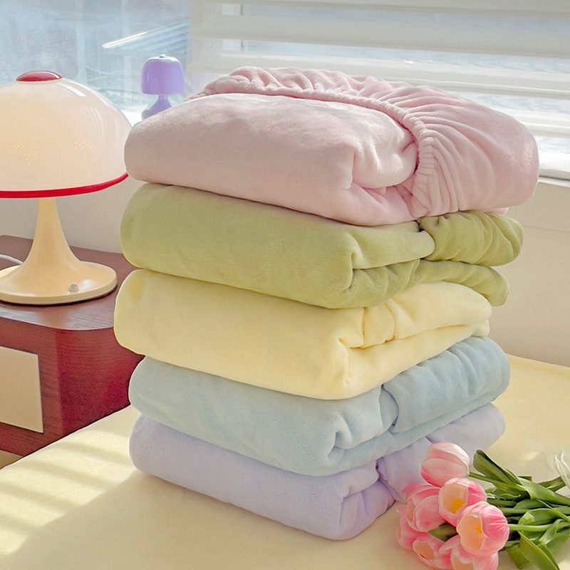 A clase madre y bebé leche cama de lana de una sola pieza de invierno engrosado cama de lana de lana de tres piezas cubierta protectora de sábanas