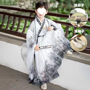 Hanfu Boys Spring and Autumn Children's 2025 New Style Chinese Style Boys' Ancient Costume Performance Outfit Chinese Style Tang Suit