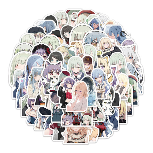 60 pieces of AveMjica cartoon sticker decoration for car water cups phone cases luggage