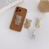Three dimensional acrylic coffee white accessory, tubing, phone case, with little bears