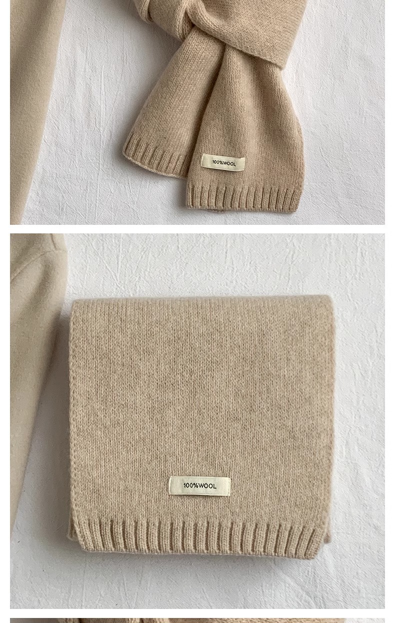 Red 100% Wool Knit Scarf For Women And Men Warm Autumn Winter_voghion.com