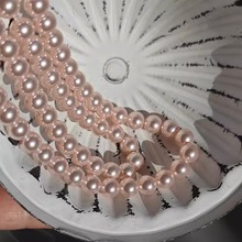 仿天然玻璃珍珠仿淡水海水南洋直孔圆珠水晶散珠DIY手工饰品配件