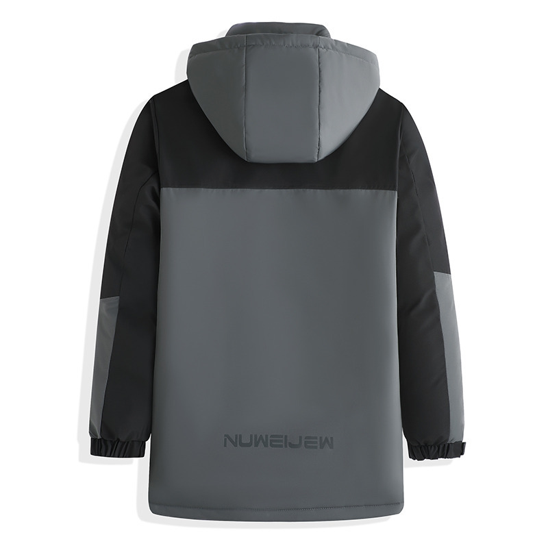 Herrenbekleidung 2024 Winter Neue Herren Kapuzenjacke Kurze Verdickte Outdoor Freizeit Farblich passende warme Baumwolljacke Herren Baumwollkleidung_voghion.com