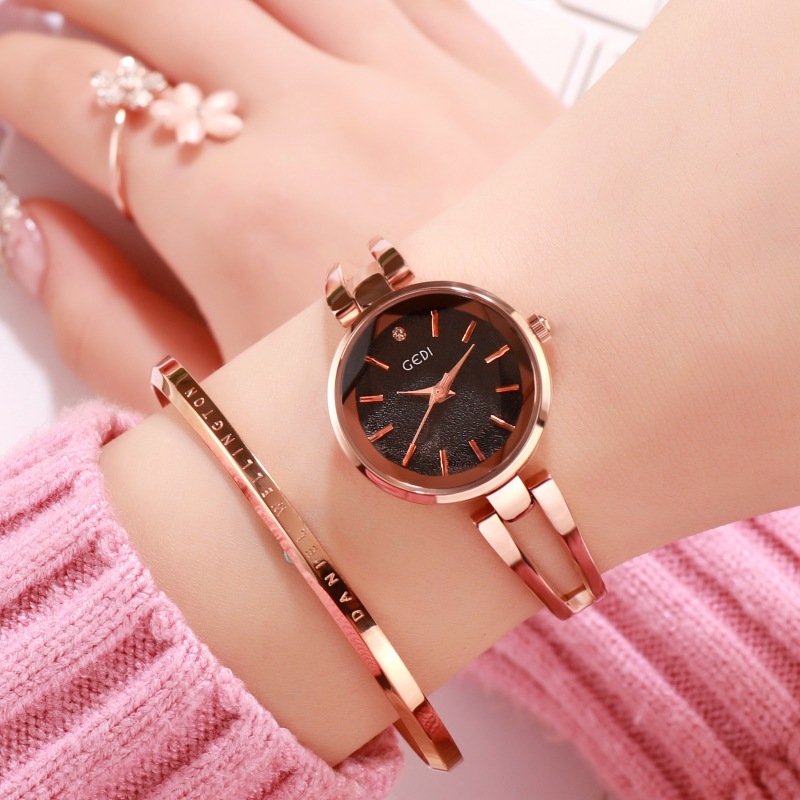 Godi placa pequeña exquisita aleación reloj mujer MEDIADOS DE-antiguo simple elegante correa delgada pequeño reloj de cuarzo de alta calidad