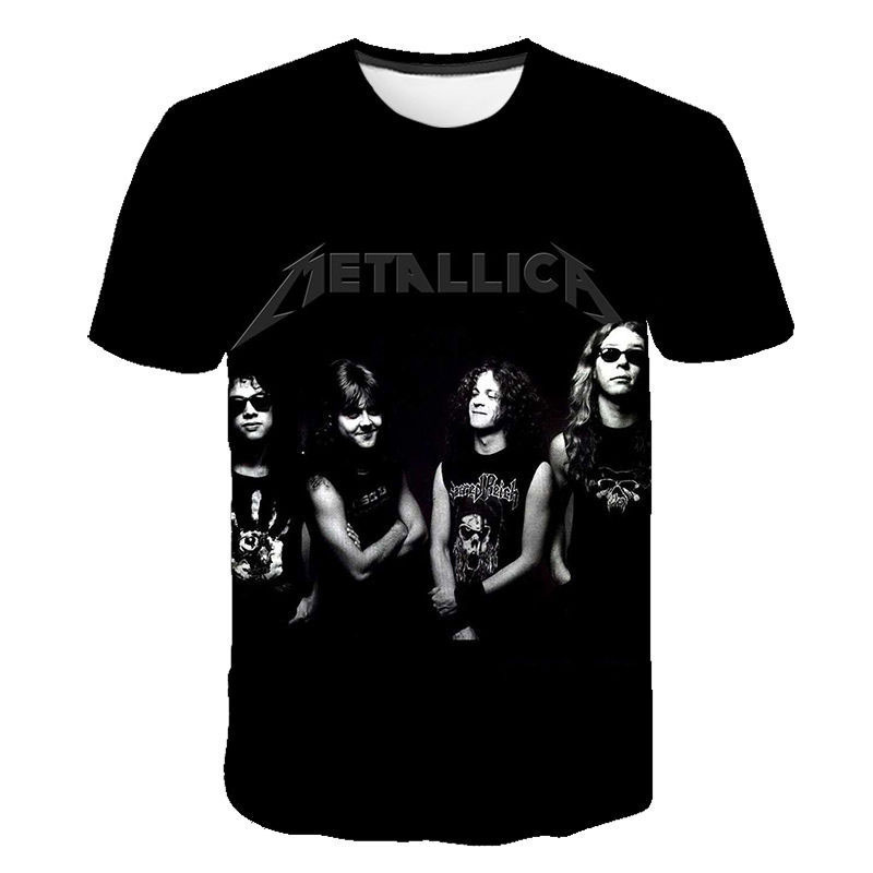 Cross-border European and American 3DT T-shirt heavy metal band round neck T-shirt short sleeve couple's men's and women's 3DT T-shirt