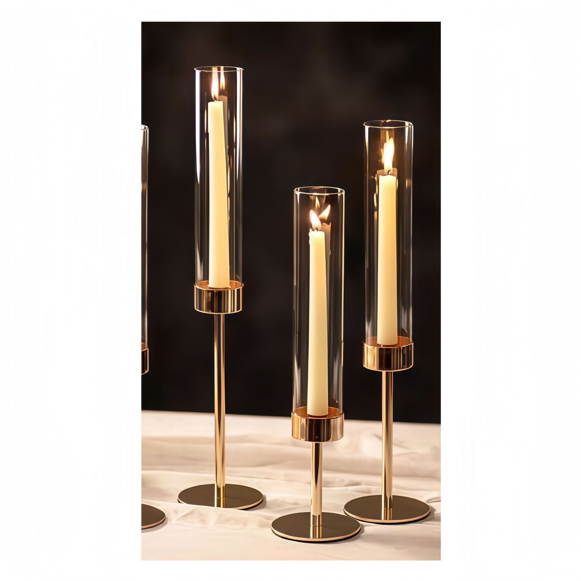Especial transfronterizo para amazon forte chapado en oro juego de tres piezas para el hogar candelabro boda fiesta de cumpleaños decoración de mesa