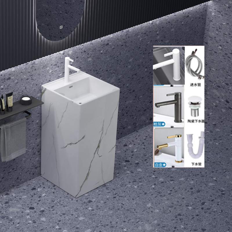 Dafang 45+45+86 stone pattern complete set of faucets