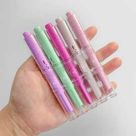 厂家直供按压式心型口红管空管可印LOGO图案定爱心形状口红壳包材