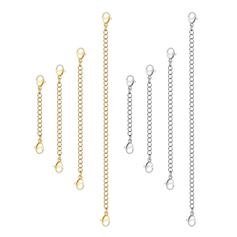 Double-Ended Lobster Clasp Necklace Tail Chain Extension Chain Amazon Best-Selling Adjustment Chain DIY Jewelry Accessories Diamond Chain Material