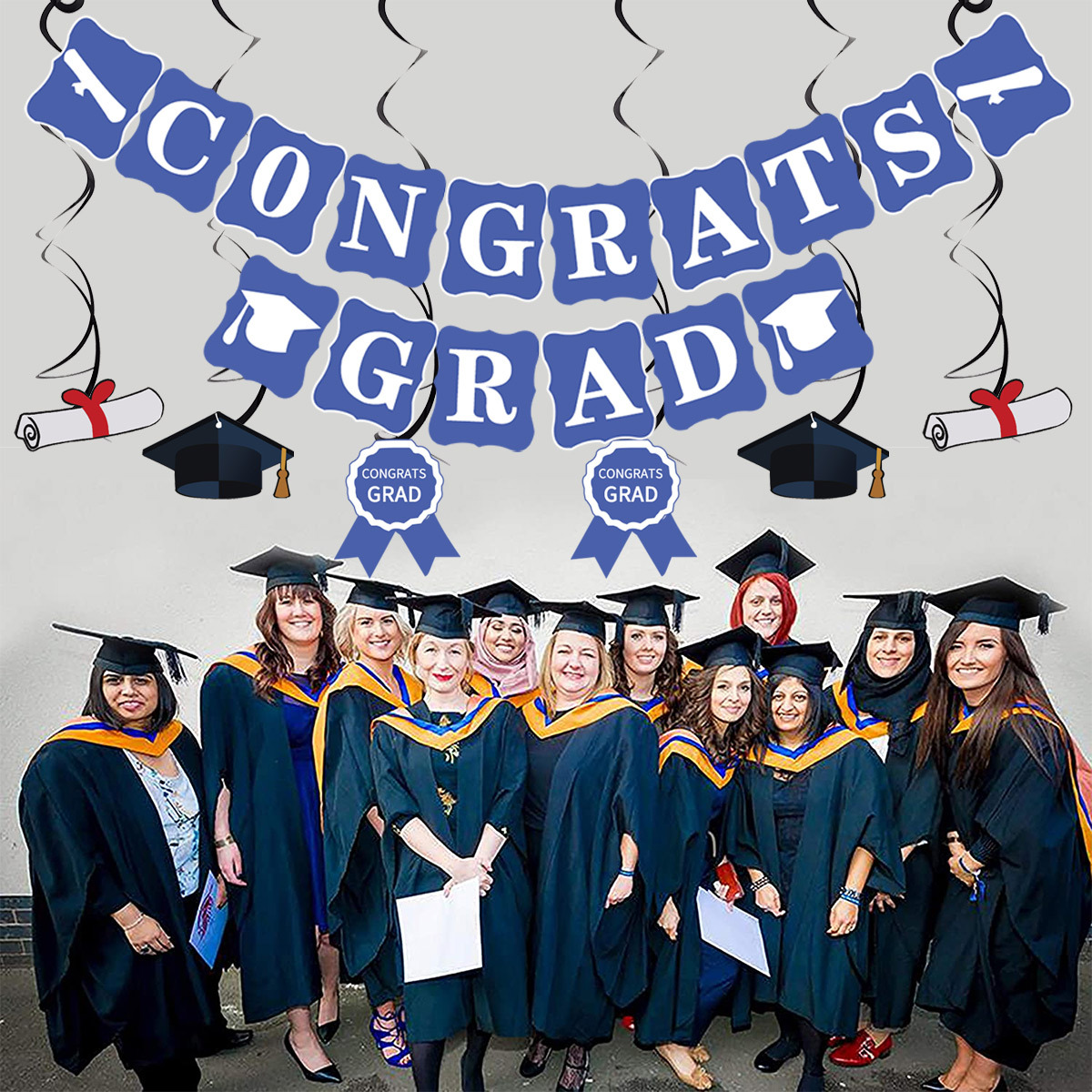 Ceremonia de la temporada de graduación Decoración del ambiente Temporada de graduación Globos Certificado de graduación Decoración de la escena del aula Conjunto de globos Personalización