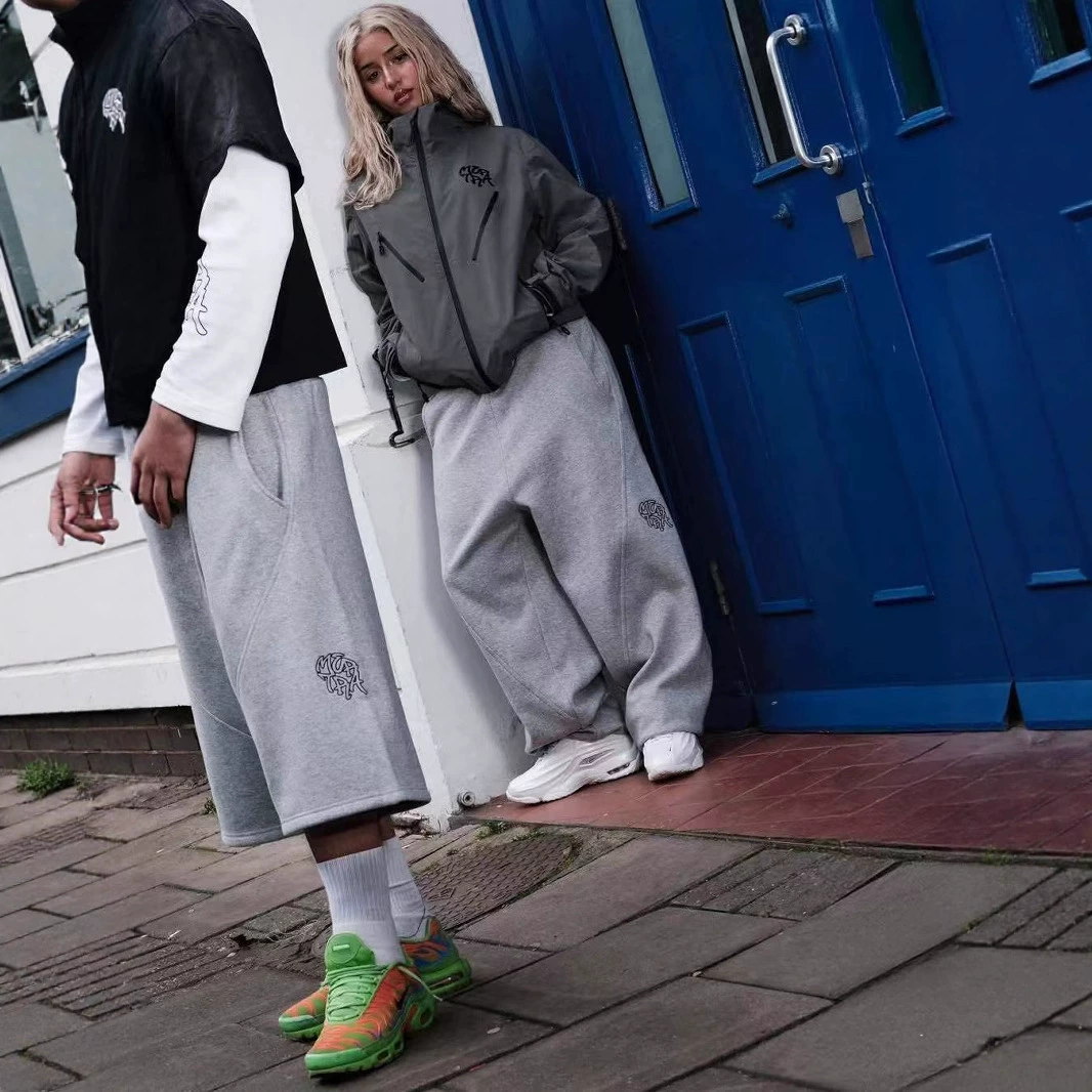 Мужские модные свободные спортивные трикотажные шорты Mertra heavyweight American street hip-hop с пэчворком и вышивкой, пятиточечные