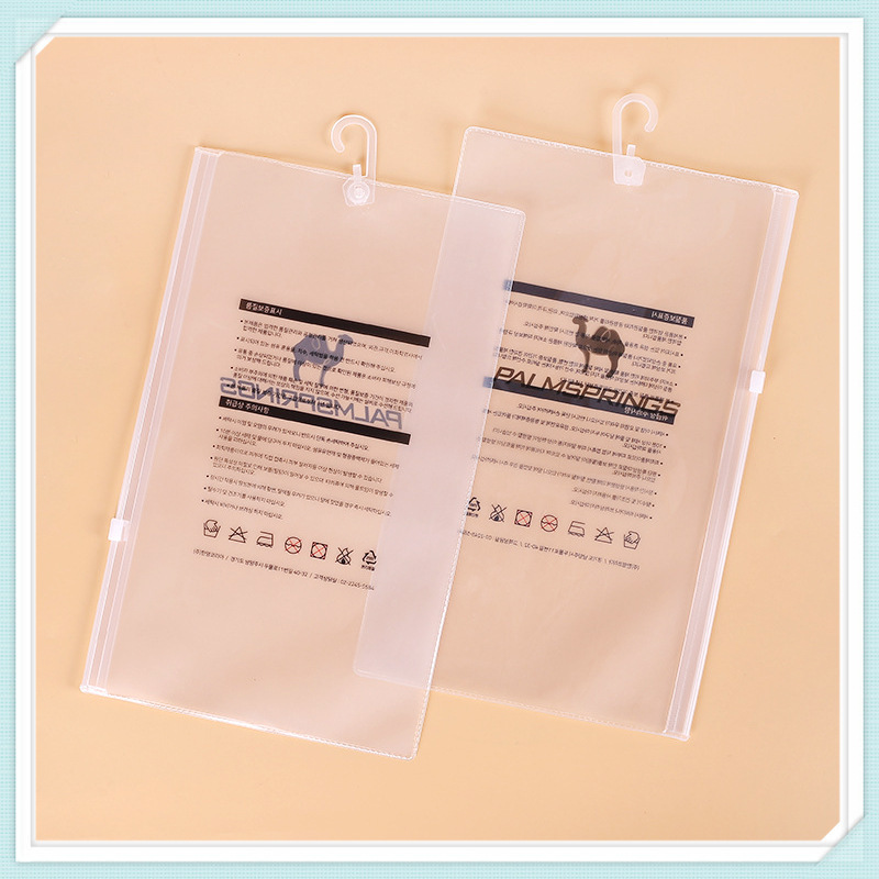 Plastic eva socks hook bag translucent frosted eva frosted clothing zipper bag peva socks storage bag