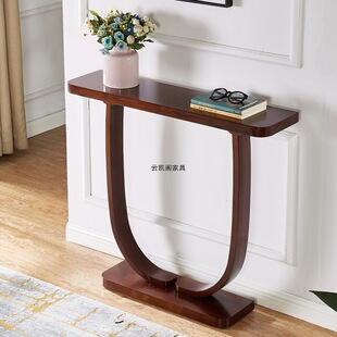 New Chinese Style Solid Wood Console Table Partition Cabinet Entryway Cabinet Long Table Against the Wall Corridor Entryway Table Side Table Against the Wall