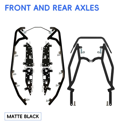 bars, front and rear exhaust | Motorcycle bumper - matte-blackenhanced-front-bumper-rear-bumper-comes-with-footrests